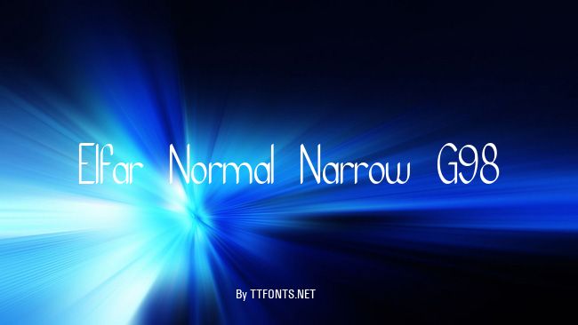 Elfar Normal Narrow G98 example